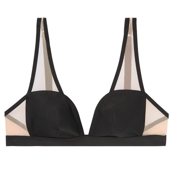 Unlined  Plunge Bralette High-waist V-string Panty - Picture 1 of 7